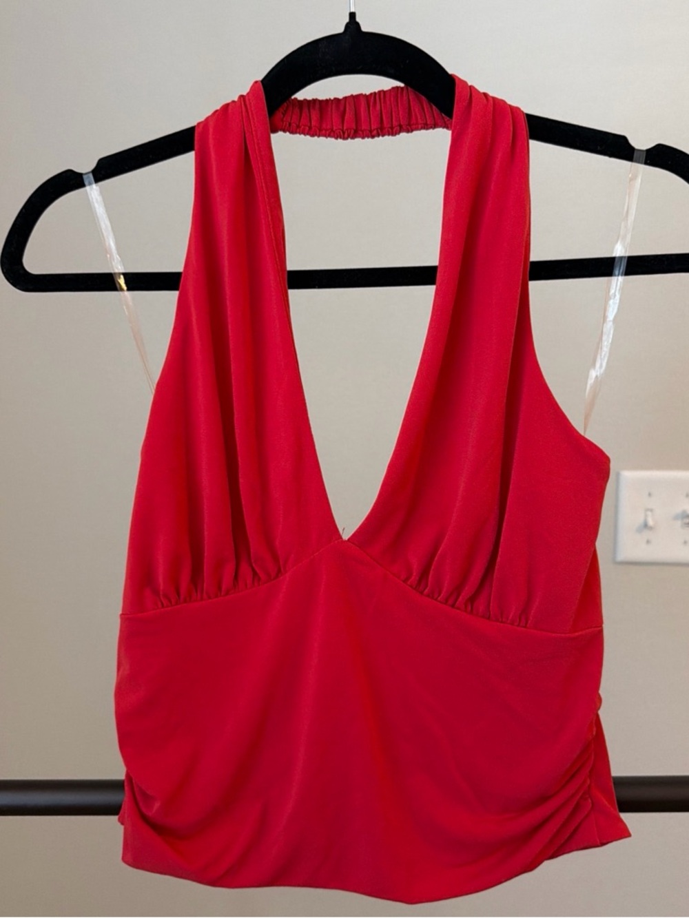 Moa Moa Red Deep V Halter Tank